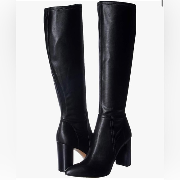 Franco Sarto Pointed Toe Black Kolette Leather Boots Heels Size 11 - Picture 3 of 11